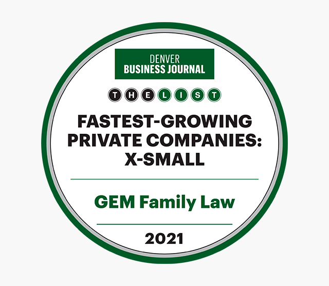 Denver Business Journal | The List | Fastest-Growing Private Companies: X-Small | GEM Family Law | 2021
